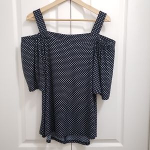 Cocomo | Cold Shoulder Polka Dot Blouse